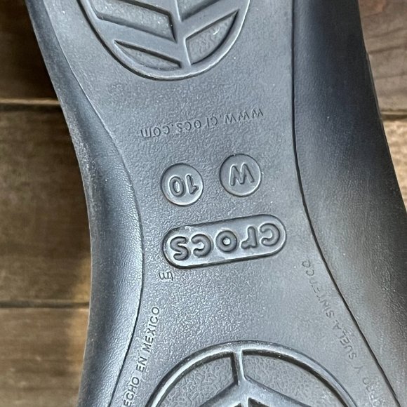 Womens Crocs Sienna Iconic Comfort Black Casual Ballet Flats Shoes Size 10 M GUC - Picture 6 of 7